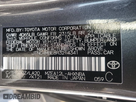 2024 Toyota Corolla Hatchback XSE with VIN JTNC4MBE8R3214341, listed as a Copart auction lot 61961944 with 9,225 mi miles and Salvage Title. Bid and sale history available at carsss.com. Image 13.