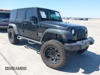 2018 Jeep Wrangler JK Unlimited Sport S with VIN 1C4BJWDG0JL861274, listed as a IAAI auction lot 41878082 with 82,281 mi miles. Bid and sale history available at carsss.com. Image 1.