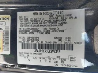 2014 Ford Fusion Titanium with VIN 3FA6P0K93ER293357, listed as a IAAI auction lot 41354955 with 176,130 mi miles. Bid and sale history available at carsss.com. Image 9.