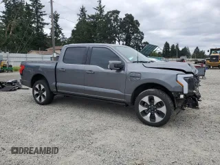 2023 Ford F-150 Lightning Pro with VIN 1FT6W1EV9PWG25278, listed as a Copart auction lot 60293095 with 24,450 mi miles and Salvage title. Bid and sale history available at DreamBid. Image 4.