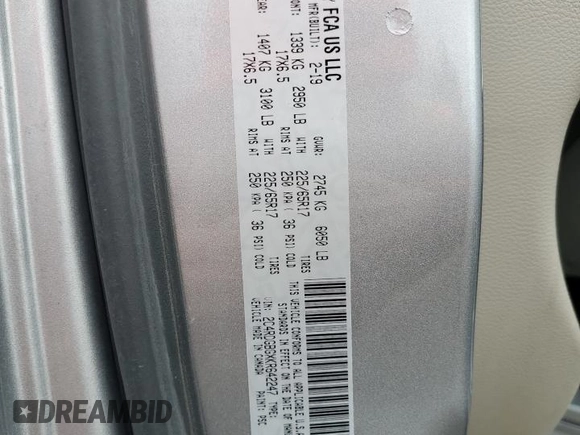 2019 Dodge Grand Caravan SE with VIN 2C4RDGBGXKR642247, listed as a Copart auction lot 54124295 with 153,163 mi miles and Salvage Title. Bid and sale history available at DreamBid. Image 13.