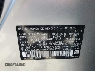 2015 Honda Fit LX with VIN 3HGGK5H55FM748370, listed as a Copart auction lot 61524455 with 87,235 mi miles and Salvage title. Bid and sale history available at DreamBid. Image 12.