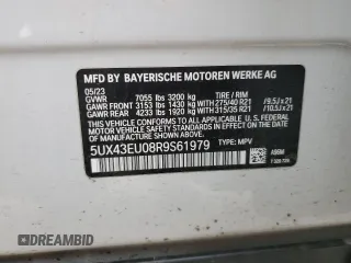 2024 BMW X5 xDrive50e with VIN 5UX43EU08R9S61979, listed as a Copart auction lot 46272895 with 8,303 mi miles and Salvage Title. Bid and sale history available at carsss.com. Image 14.