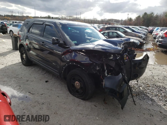 2015 Ford Utility Police Interceptor with VIN 1FM5K8AR2FGA70476, listed as a Copart auction lot 80536514 with 0 mi miles and Salvage Title. Bid and sale history available at carsss.com. Image 4.