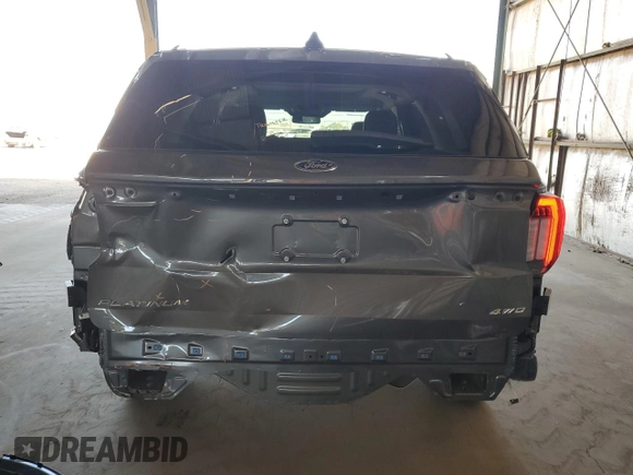 2025 Ford Explorer Platinum with VIN 1FMWK8HC8SGA15336, listed as a Copart auction lot 86760074 with 3,015 mi miles and Salvage title. Bid and sale history available at DreamBid. Image 6.