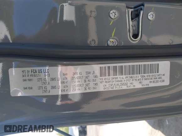 2020 Jeep Cherokee Altitude with VIN 1C4PJMLXXLD505262, listed as a IAAI auction lot 42075051 with 68,743 mi miles and . Bid and sale history available at DreamBid. Image 9.