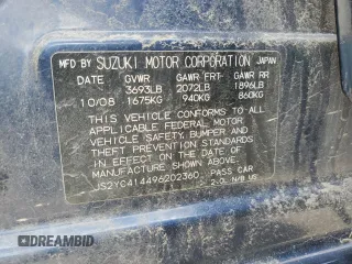 2009 Suzuki SX4 Sport FWD z VIN JS2YC414496202360, wystawiony jako Copart lot #48233305 z przebiegiem 196 937 mil mil oraz Szkoda całkowita • Salvage title. Historia ofert i sprzedaży dostępna na DreamBid. Obrazek 14.