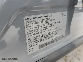 2023 Audi Q4 e-tron Premium Plus with VIN WA1BCBFZXPP079240, listed as a Copart auction lot 60474944 with 8,692 mi miles and Salvage Title. Bid and sale history available at carsss.com. Image 13.