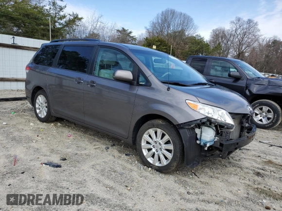 2014 Toyota Sienna LE with VIN 5TDJK3DC5ES093753, listed as a Copart auction lot 47452575 with 124,942 mi miles and Salvage Title. Bid and sale history available at DreamBid. Image 4.