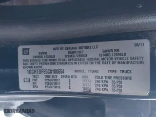 2012 Chevrolet Colorado LT w/2LT with VIN 1GCHTDFE5C8100654, listed as a IAAI auction lot 41213103 with 230,065 mi miles. Bid and sale history available at carsss.com. Image 9.