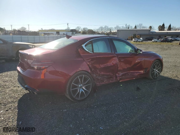 2023 Genesis G70 2.0T with VIN KMTG34TA1PU123716, listed as a Copart auction lot 44340295 with 26,963 mi miles and Salvage Title. Bid and sale history available at carsss.com. Image 3.