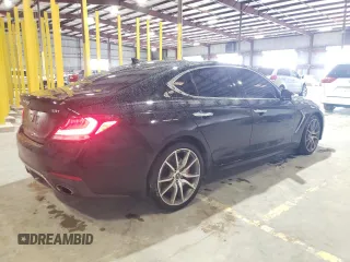 2019 Genesis G70 Dynamic with VIN KMTG34LE1KU019917, listed as a Copart auction lot 46551025 with 102,348 mi miles and Non Repairable. Bid and sale history available at DreamBid. Image 3.