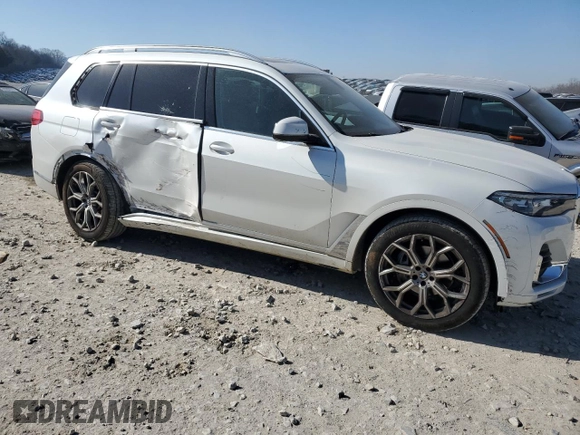 2022 BMW X7 xDrive40i with VIN 5UXCW2C05N9K20349, listed as a Copart auction lot 48778145 with 53,626 mi miles and Salvage Title. Bid and sale history available at carsss.com. Image 4.