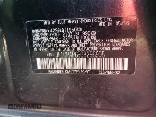 2016 Subaru Impreza Special Sports Premium with VIN JF1GPAP65G8296905, listed as a Copart auction lot 86274674 with 147,610 mi miles and Salvage title. Bid and sale history available at DreamBid. Image 12.