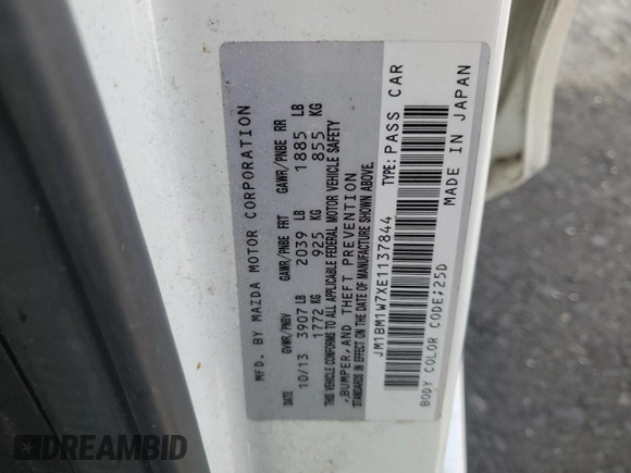 2014 Mazda 3 i Grand Touring with VIN JM1BM1W7XE1137844, listed as a Copart auction lot 50074855 with 168,534 mi miles and Salvage Title. Bid and sale history available at carsss.com. Image 12.