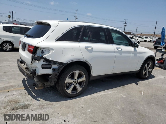 2019 Mercedes-Benz GLC 300 with VIN WDC0G4JB5KF614670, listed as a Copart auction lot 62017055 with 56,575 mi miles and Salvage title. Bid and sale history available at DreamBid. Image 3.