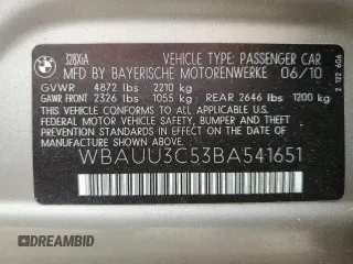 2011 BMW 3 Series 328i xDrive with VIN WBAUU3C53BA541651, listed as a Copart auction lot 88011515 with 232,279 mi miles and Salvage Title. Bid and sale history available at DreamBid. Image 13.