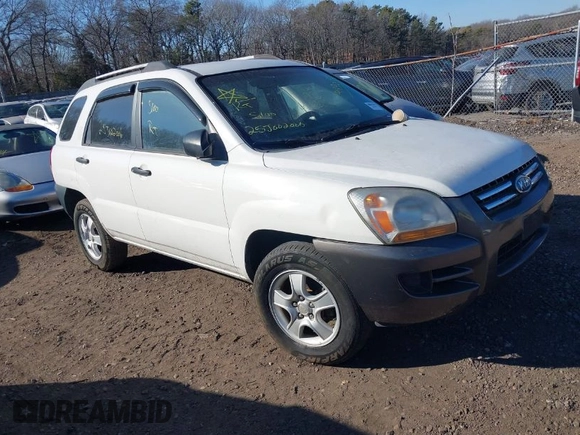 2007 Kia Sportage LX with VIN KNDJF724577389473, listed as a IAAI auction lot 41680139 with Not Provided miles. Bid and sale history available at carsss.com. Image 1.