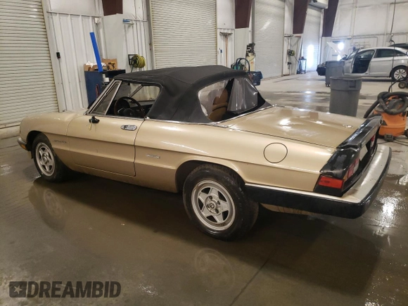 1986 Alfa Romeo Spider Veloce z VIN ZARBA541XG1037976, wystawiony jako Copart lot #50330035 z przebiegiem 47 885 mil mil oraz Szkoda całkowita • Salvage title. Historia ofert i sprzedaży dostępna na DreamBid. Obrazek 2.
