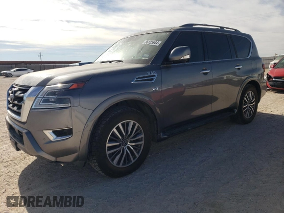 2022 Nissan Armada SL with VIN JN8AY2BD8N9676096, listed as a Copart auction lot 86125944 with 117,106 mi miles and Salvage Title. Bid and sale history available at carsss.com. Image 1.