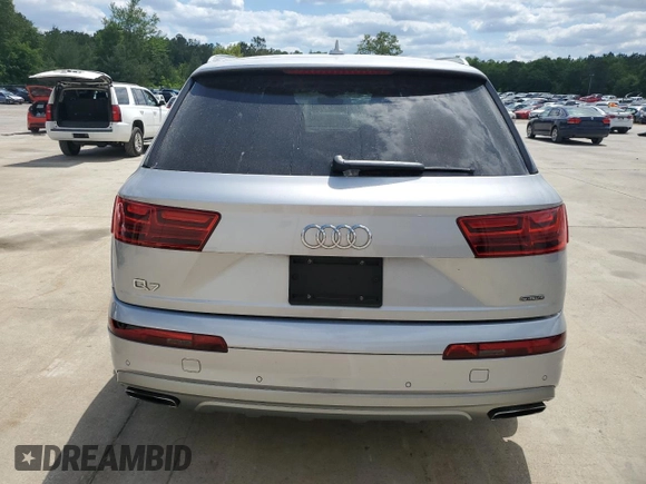 2018 Audi Q7 Premium with VIN WA1AHAF71JD041605, listed as a Copart auction lot 54475345 with 92,267 mi miles and Salvage title. Bid and sale history available at DreamBid. Image 6.
