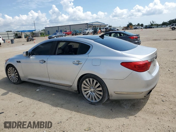 2015 Kia K900 Premium with VIN KNALU4D49F6026279, listed as a Copart auction lot 71614904 with 103,929 mi miles and Salvage Title. Bid and sale history available at carsss.com. Image 2.