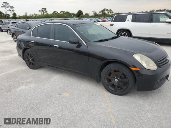 2005 Infiniti G35 with VIN JNKCV51F75M313074, listed as a Copart auction lot 54446015 with 203,991 mi miles and Salvage Title. Bid and sale history available at DreamBid. Image 4.