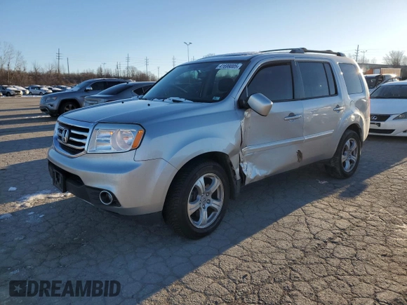 2014 Honda Pilot EX-L with VIN 5FNYF4H53EB020616, listed as a Copart auction lot 41699005 with 124,698 mi miles and Salvage Title. Bid and sale history available at DreamBid. Image 1.