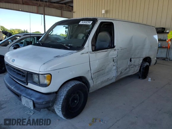 2002 Ford Econoline Cargo with VIN 1FTRE14292HB60778, listed as a Copart auction lot 74345234 with 173,366 mi miles and Salvage Title. Bid and sale history available at DreamBid. Image 1.