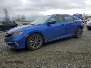 2020 Honda Civic Sedan EX-L with VIN 19XFC1F7XLE204196, listed as a Copart auction lot 49874965 with 70,907 mi miles and Salvage Title. Bid and sale history available at carsss.com. Image 1.