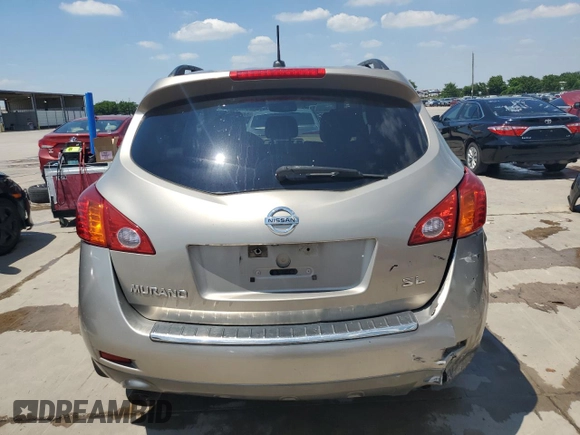 2009 Nissan Murano SL with VIN JN8AZ18U69W028777, listed as a Copart auction lot 58636174 with 193,767 mi miles and Salvage Title. Bid and sale history available at carsss.com. Image 6.