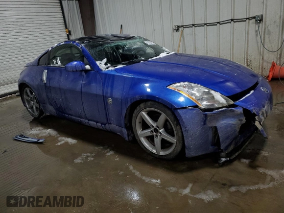 2005 Nissan 350Z Touring with VIN JN1AZ34D15M601512, listed as a Copart auction lot 41463465 with 75,105 mi miles and Salvage Title. Bid and sale history available at carsss.com. Image 4.