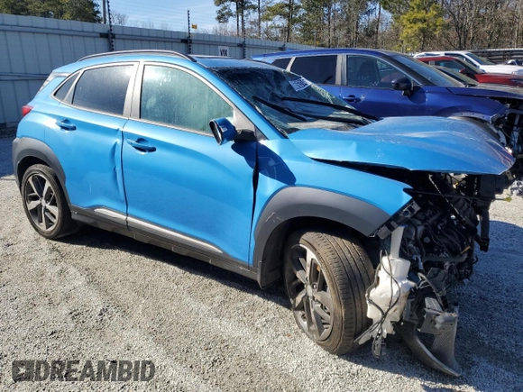 2021 Hyundai Kona Limited with VIN KM8K33A57MU605543, listed as a Copart auction lot 45055665 with 99,999 mi miles and Clean Title. Bid and sale history available at carsss.com. Image 4.