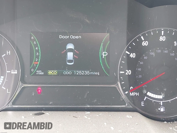 2012 Kia Optima Hybrid with VIN KNAGM4AD2C5014823, listed as a IAAI auction lot 42063169 with 125,235 mi miles. Bid and sale history available at carsss.com. Image 16.