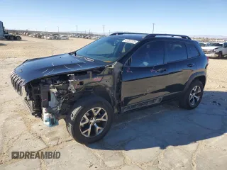 2015 Jeep Cherokee Trailhawk with VIN 1C4PJMBB4FW614573, listed as a Copart auction lot 42257225 with 132,754 mi miles and Salvage Title. Bid and sale history available at carsss.com. Image 1.