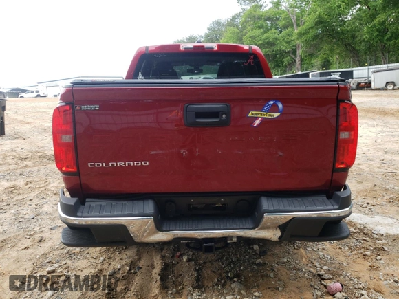 2021 Chevrolet Colorado 2WD Work Truck with VIN 1GCGSBEA9M1293385, listed as a Copart auction lot 55382135 with 39,287 mi miles and Salvage title. Bid and sale history available at DreamBid. Image 6.