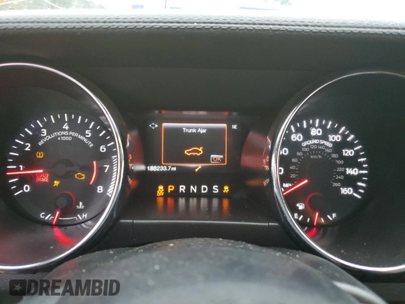 2015 Ford Mustang V6 with VIN 1FA6P8AMXF5402535, listed as a Copart auction lot 42999345 with 188,233 mi miles and Salvage Title. Bid and sale history available at DreamBid. Image 9.
