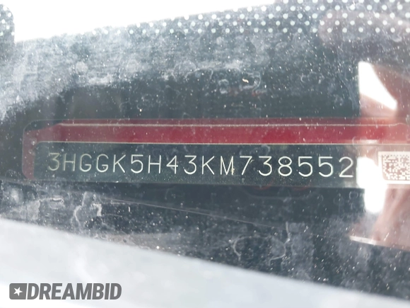 2019 Honda Fit LX с VIN 3HGGK5H43KM738552, выставлен на аукционе IAAI как лот 41679104 с пробегом 68 074 миль миль и . История ставок и продаж доступна на DreamBid. Изображение 9.