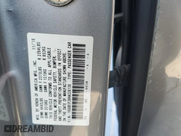 2017 Acura TLX with VIN 19UUB1F36HA006136, listed as a Copart auction lot 50255495 with 76,921 mi miles and Salvage Title. Bid and sale history available at carsss.com. Image 14.