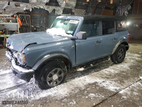 2023 Ford Bronco with VIN 1FMDE5BHXPLB65240, listed as a Copart auction lot 44208175 with 55,537 mi miles and Salvage Title. Bid and sale history available at carsss.com. Image 1.