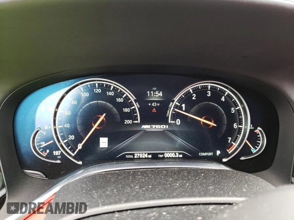 2018 BMW 7 Series M760i xDrive with VIN WBA7H6C55JG614811, listed as a Copart auction lot 44707433 with 27,542 mi miles. Bid and sale history available at carsss.com. Image 9.