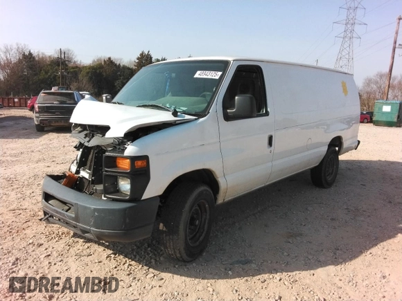 2013 Ford Econoline Cargo Commercial with VIN 1FTNS2EW7DDA58422, listed as a Copart auction lot 48943125 with Not Provided miles and Salvage Title. Bid and sale history available at carsss.com. Image 1.