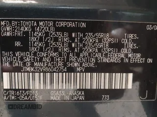2008 Toyota RAV4 Sport with VIN JTMBK32V986042754, listed as a IAAI auction lot 41214143 with 159,350 mi miles. Bid and sale history available at carsss.com. Image 9.