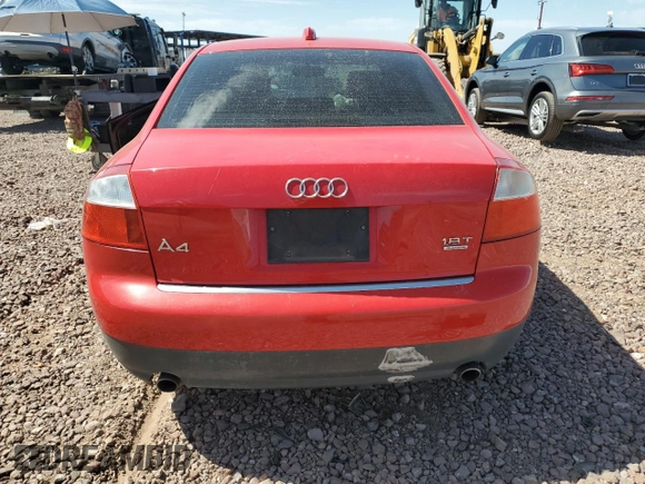 2004 Audi A4 1.8T with VIN WAULC68EX4A114950, listed as a Copart auction lot 56335704 with 0 mi miles and Salvage Title. Bid and sale history available at carsss.com. Image 6.
