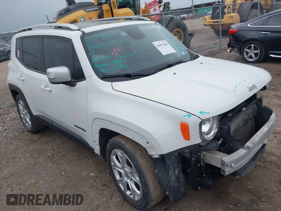2018 Jeep Renegade Limited with VIN ZACCJADBXJPH47709, listed as a IAAI auction lot 41937185 with 61,456 mi miles and . Bid and sale history available at DreamBid. Image 1.