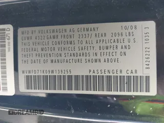 2009 Volkswagen GTI с VIN WVWFD71K09W139255, выставлен на аукционе IAAI как лот 42411825 с пробегом 142 805 миль миль и . История ставок и продаж доступна на DreamBid. Изображение 9.
