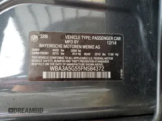 2015 BMW 3 Series 328i z VIN WBA3A5G55FNS84372, wystawiony jako Copart lot #58989335 z przebiegiem 41 789 mil mil oraz Szkoda całkowita • Salvage title. Historia ofert i sprzedaży dostępna na DreamBid. Obrazek 12.