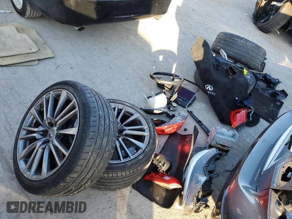 2017 Infiniti Q50 Red Sport 400 with VIN JN1FV7AP5HM851332, listed as a Copart auction lot 84598074 with Not Provided miles and Salvage Title. Bid and sale history available at DreamBid. Image 12.