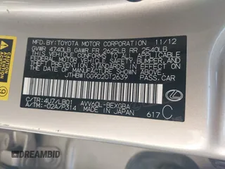 2013 Lexus ES 300h z VIN JTHBW1GG9D2012639, wystawiony jako IAAI lot #42157365 z przebiegiem 102 070 mil mil oraz . Historia ofert i sprzedaży dostępna na DreamBid. Obrazek 9.