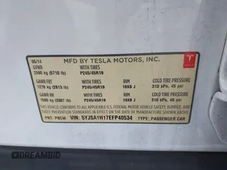 2014 Tesla Model S 60 с VIN 5YJSA1H17EFP40534, выставлен на аукционе IAAI как лот 42346697 с пробегом 203 166 миль миль и . История ставок и продаж доступна на DreamBid. Изображение 9.